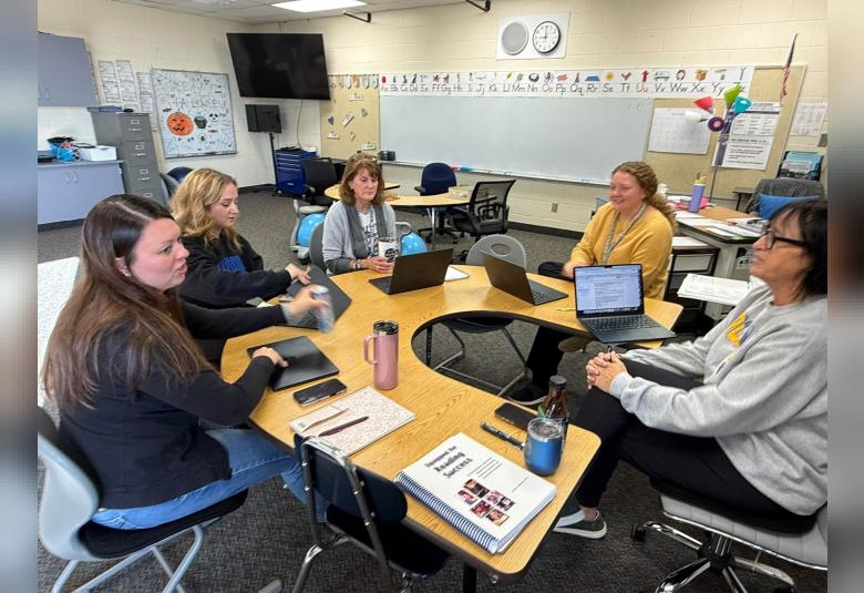 RRMR teachers collaborate on literacy instruction during the district’s professional development day Monday, Oct. 5.